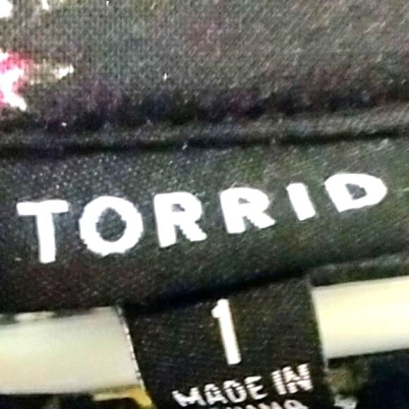 TORRID Multi- Color Floral Print Challis Smocked Waist Dress. - Picture 4 of 16